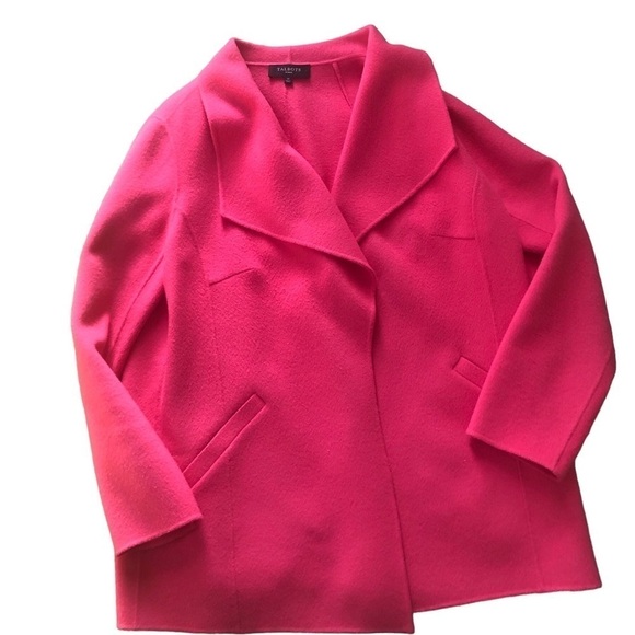 Talbot’s Woman Wool Double-Faced Wing Collar Open Jacket Solid Pink Size 1X - Picture 1 of 8